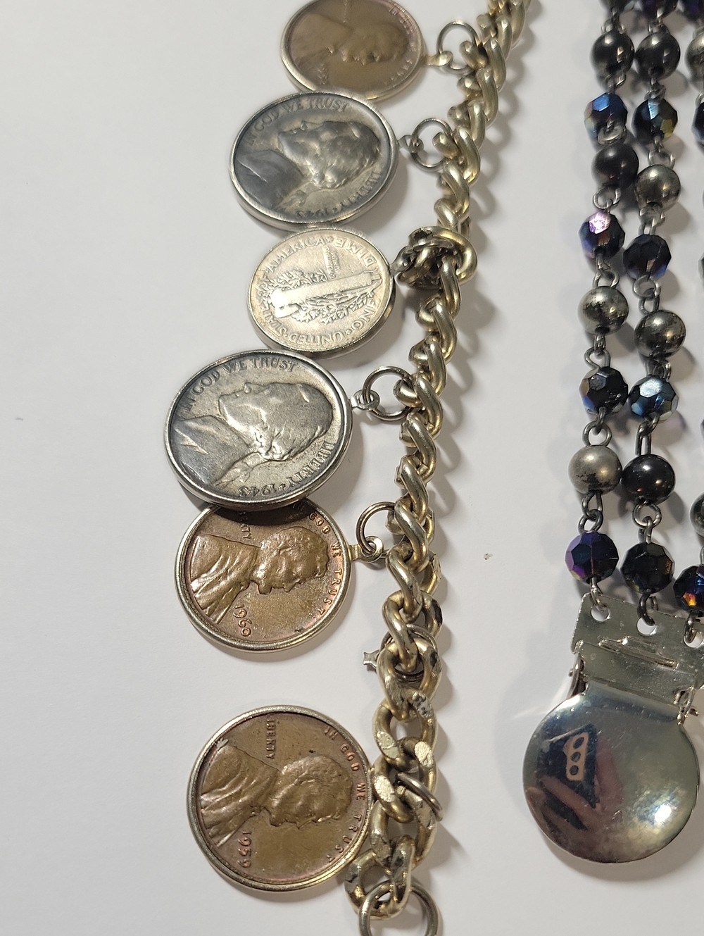 Gold-Tone Coin Link Charm Bracelet - Elegant Women's Jewelry Lot - Picture 2 of 6